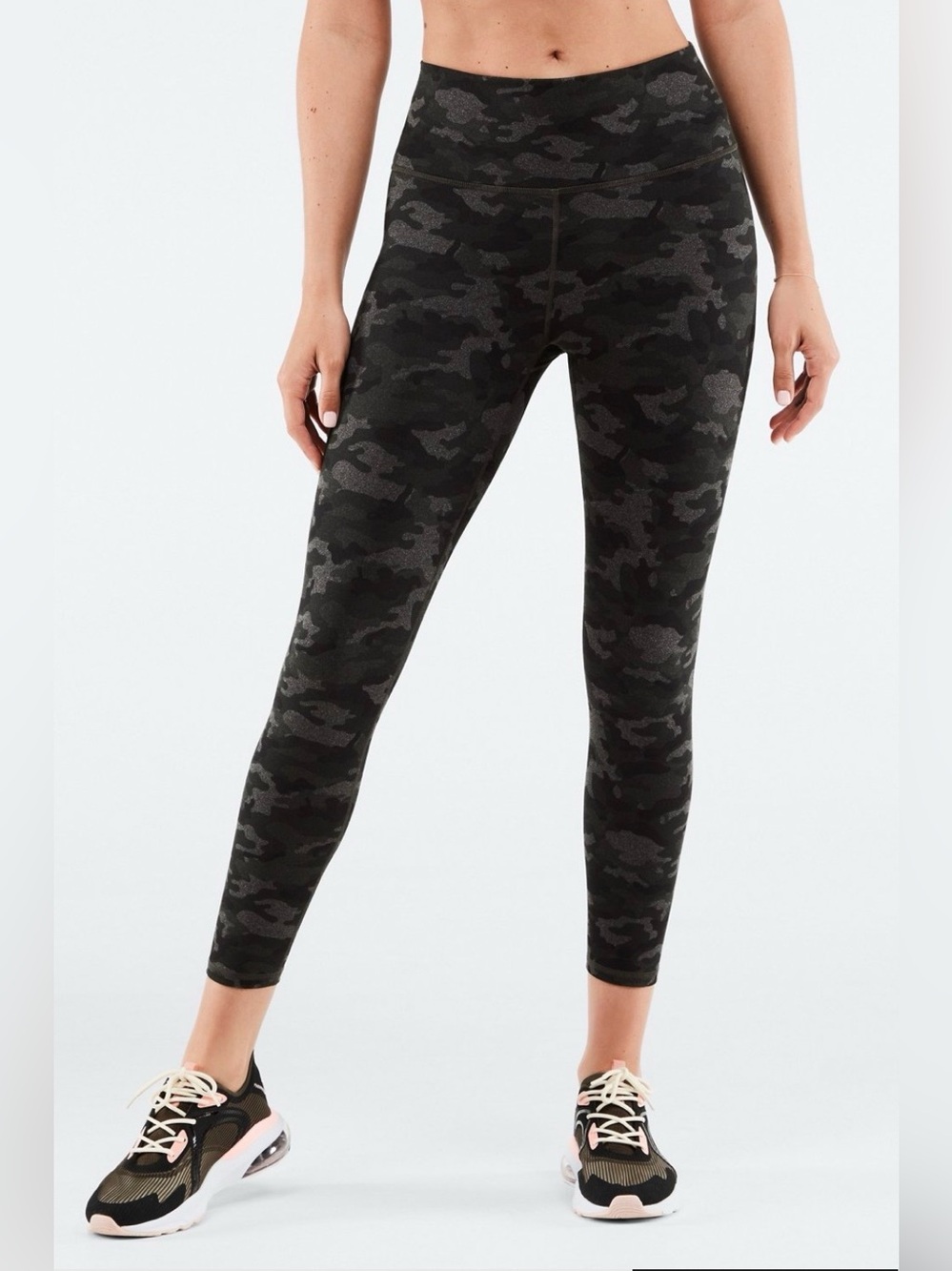 NEW Fabletics Define PowerHold® High-Waisted 7/8 Legging XXL-1X Charcoal Camo